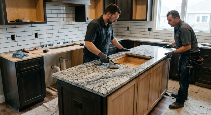 Granite Slab Installation in Lake County, IL
